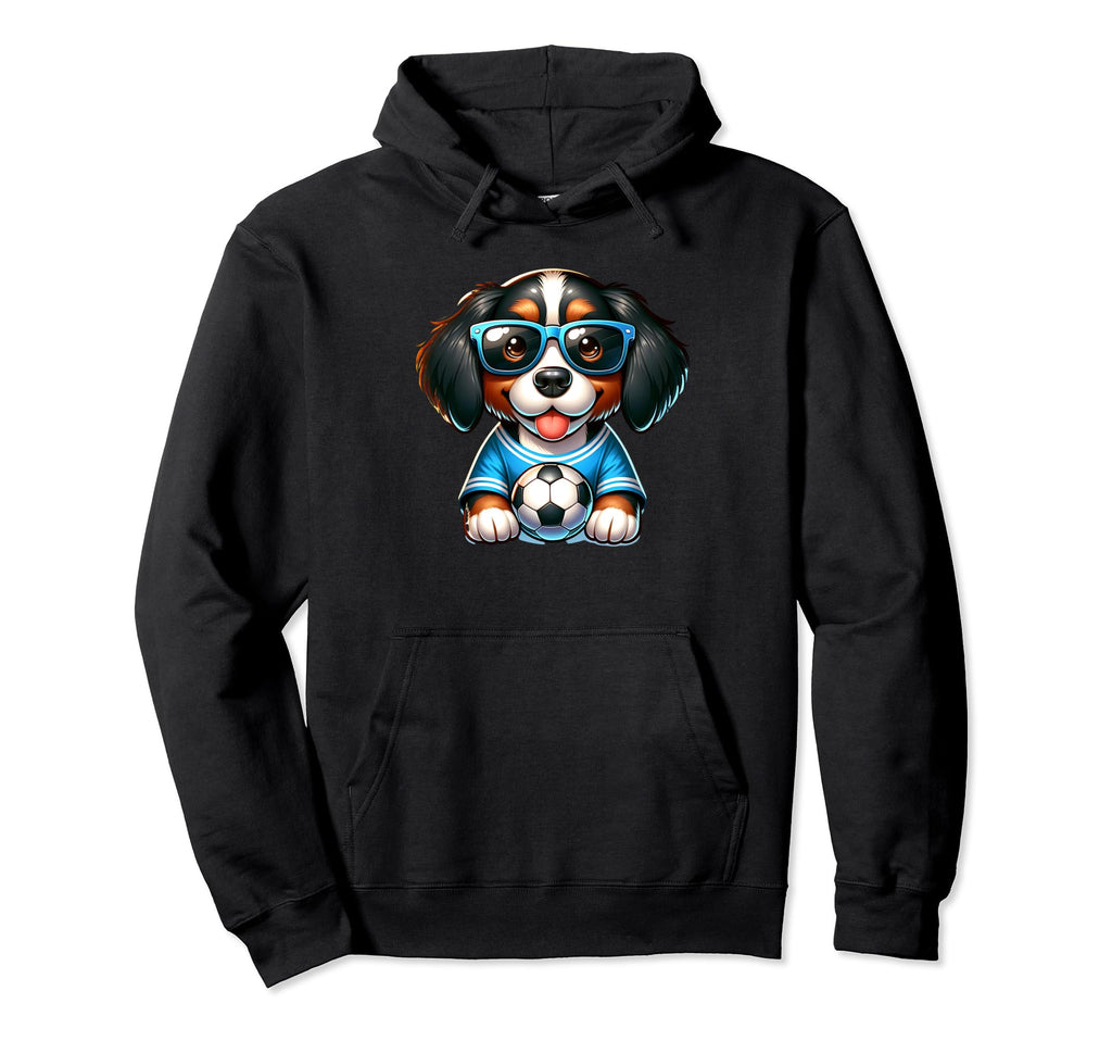 Bernese Mountain Dog Soccer Player Champion Hoodie - Graphic Print Unisex - T-Shirt, Sweatshirt, Hoodie