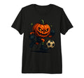 Halloween Scary Pumpkin Showing T-Shirt - Minimalist Print Men Women - T-Shirt, Sweatshirt, Hoodie