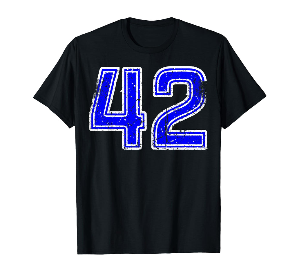 Sport Blue Number 42 T-Shirt - Fun Novelty Design for Adults - T-Shirt, Sweatshirt, Hoodie