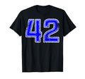 Sport Blue Number 42 T-Shirt - Fun Novelty Design for Adults - T-Shirt, Sweatshirt, Hoodie
