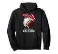 Busy Raising Ballers Volleyball Football Hoodie - Unique Graphic Unisex - T-Shirt, Sweatshirt, Hoodie