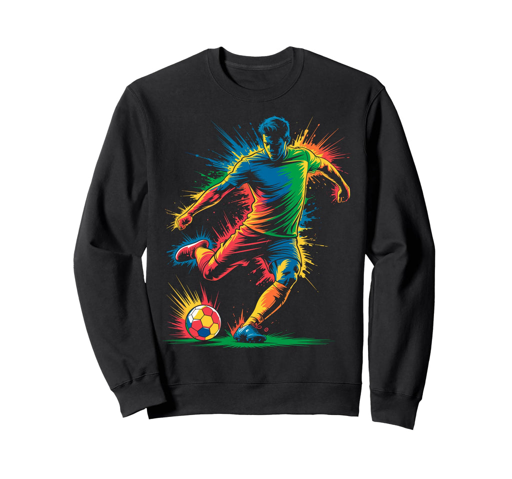 Colorful Funny Soccer Player Fan Sweatshirt - Minimalist Print for Adults - T-Shirt, Sweatshirt, Hoodie