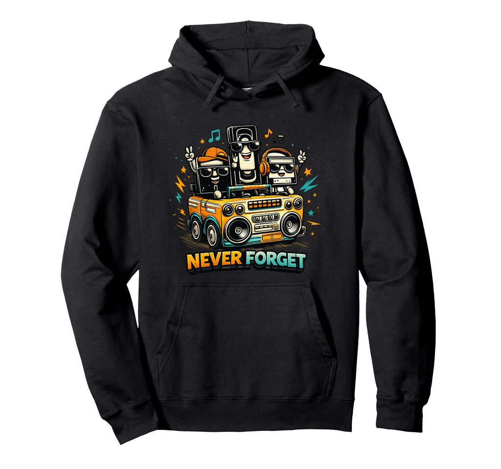 Never Forget Mens Cassette Tape Music Old Hoodie - Unique Graphic Unisex - T-Shirt, Sweatshirt, Hoodie
