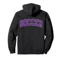Soccer Varsity Purple Text Hoodie - Streetwear Style Men Women - T-Shirt, Sweatshirt, Hoodie
