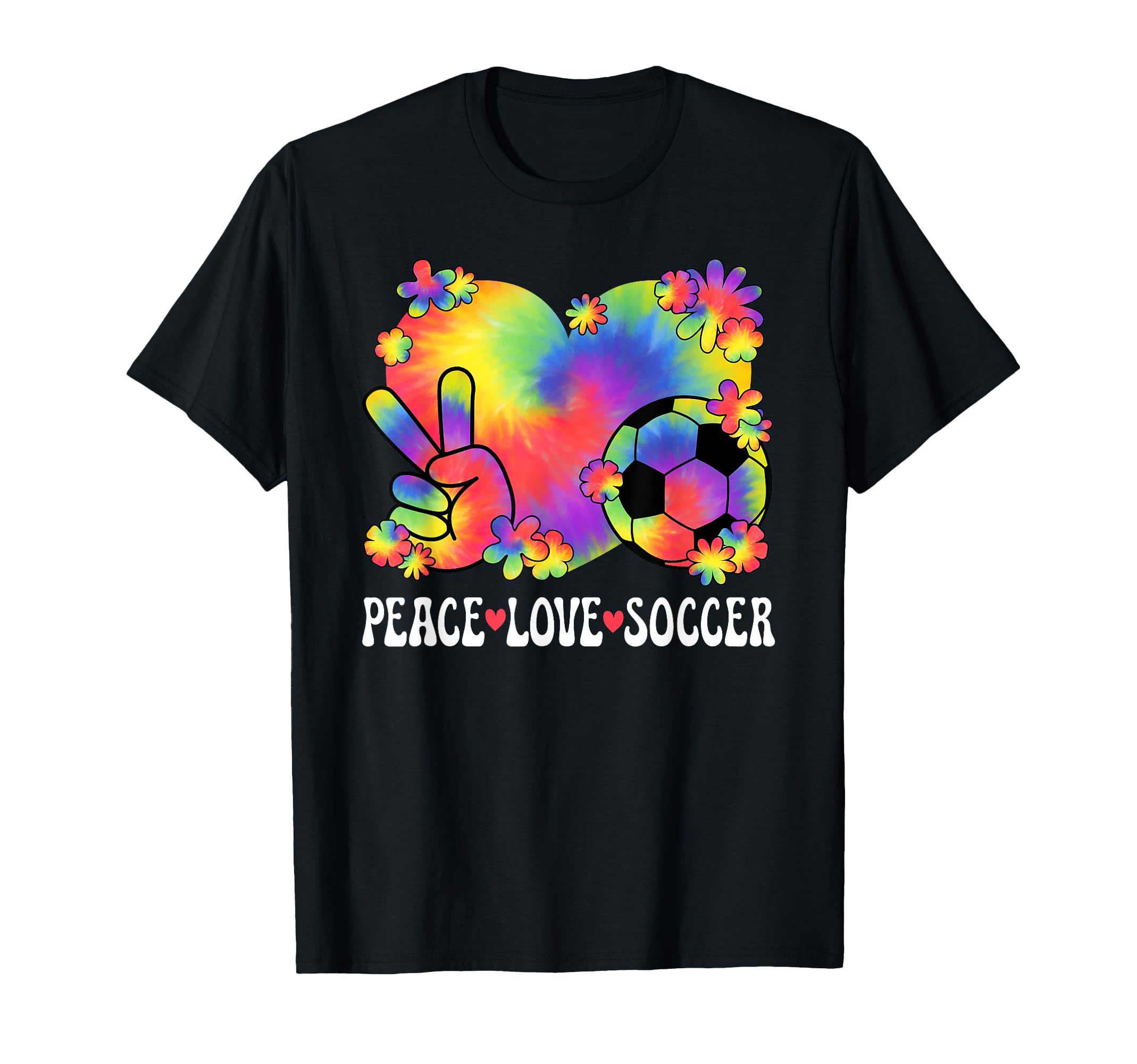 Peace Love Soccer Lover 60S 70S T-Shirt - Custom Art Print for Adults - T-Shirt, Sweatshirt, Hoodie