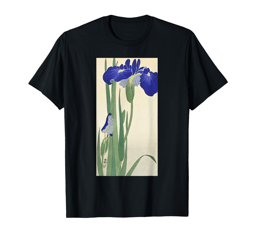 Japanese Blue Irises Art Ohara Koson T-Shirt - Custom Art Print for Adults - T-Shirt, Sweatshirt, Hoodie