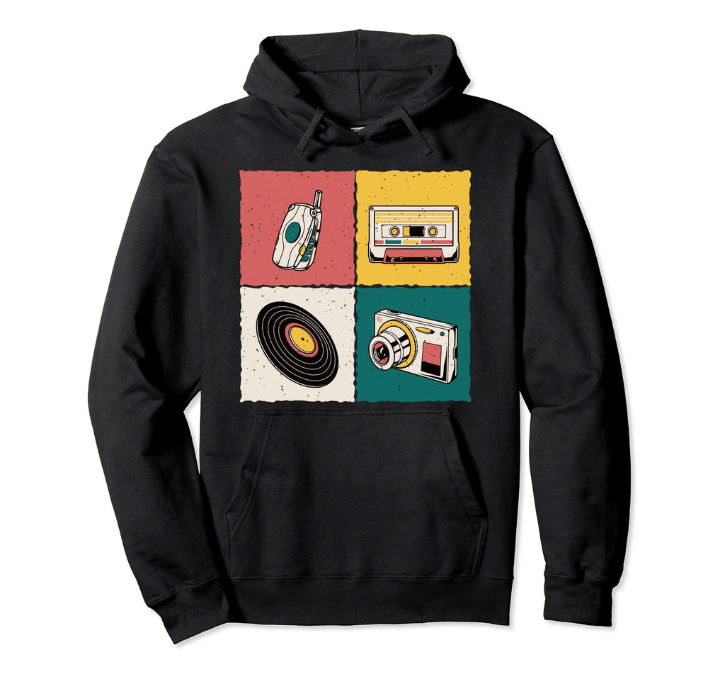 Flip Phone Cassette Tapes 1980S 1990S Hoodie - Minimalist Print Men Women - T-Shirt, Sweatshirt, Hoodie