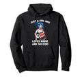 Just Who Loves Anime And Soccer Kawaii Hoodie - Novelty Apparel for Adults - T-Shirt, Sweatshirt, Hoodie