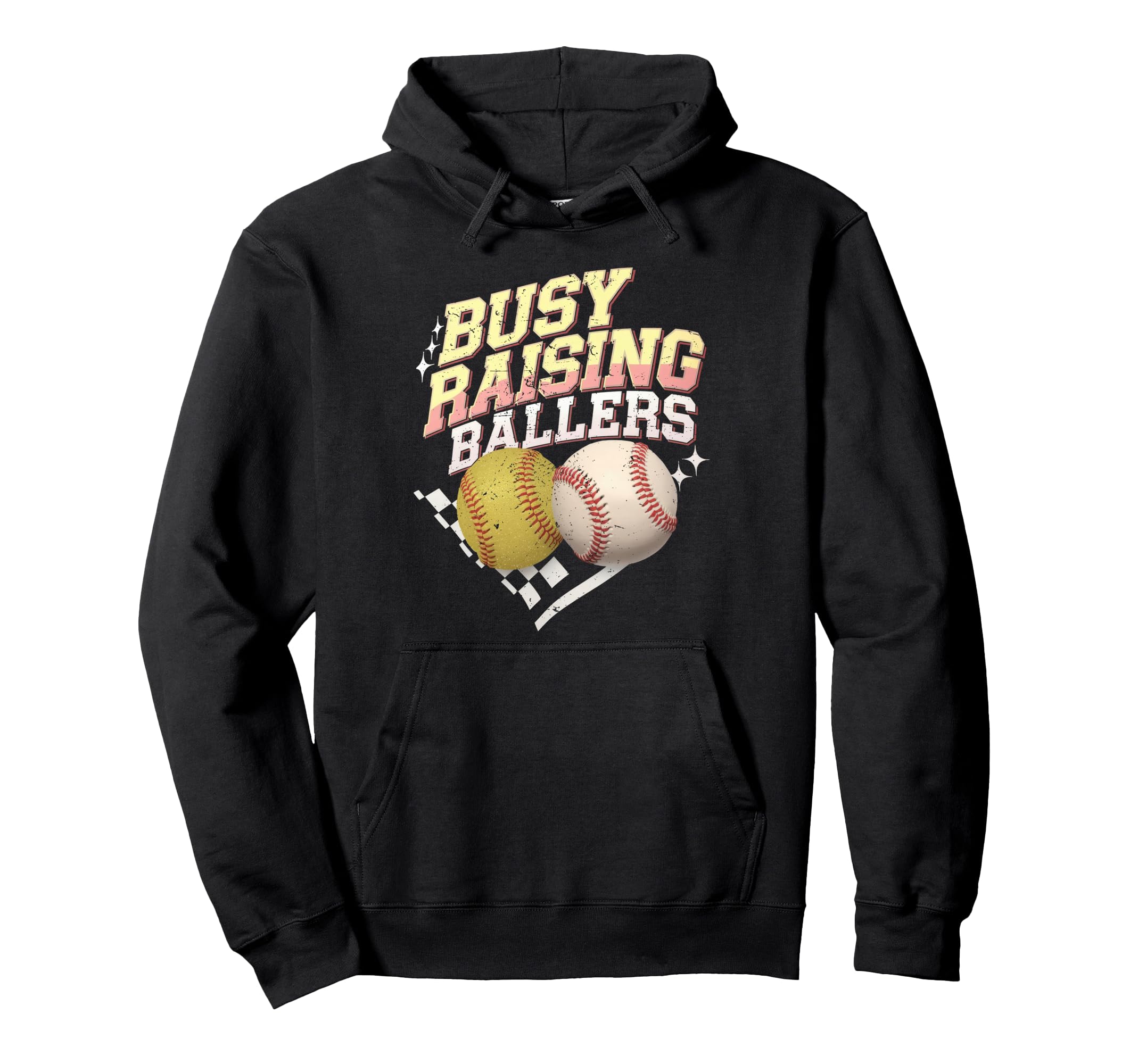Busy Raising Ballers Softball And Hoodie - Minimalist Print Men Women - T-Shirt, Sweatshirt, Hoodie