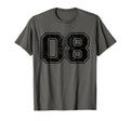 Number 08 Varsity Distressed Sport Team T-Shirt - Trendy Graphic Men Women - T-Shirt, Sweatshirt, Hoodie