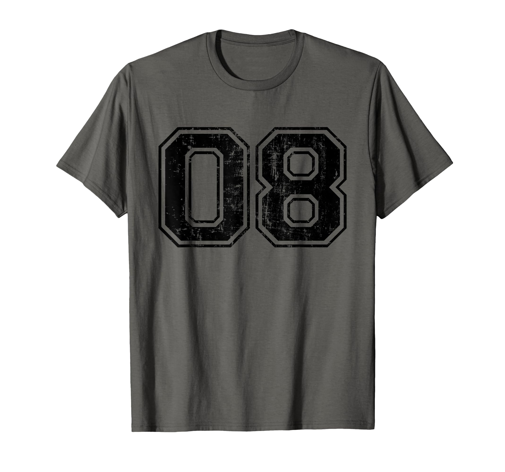 Number 08 Varsity Distressed Sport Team T-Shirt - Trendy Graphic Men Women - T-Shirt, Sweatshirt, Hoodie