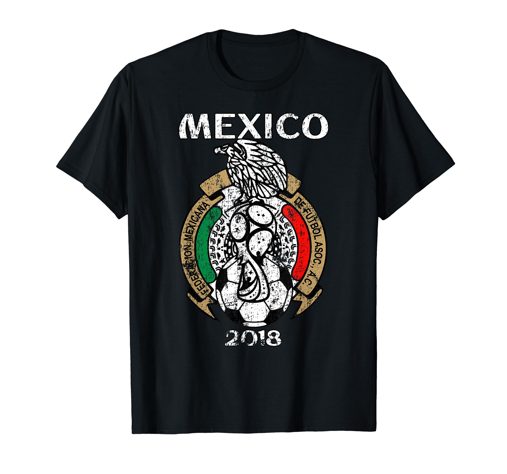 Mexico Emblem Distressed Russia 2018 T-Shirt - Casual Everyday Wear Unisex - T-Shirt, Sweatshirt, Hoodie