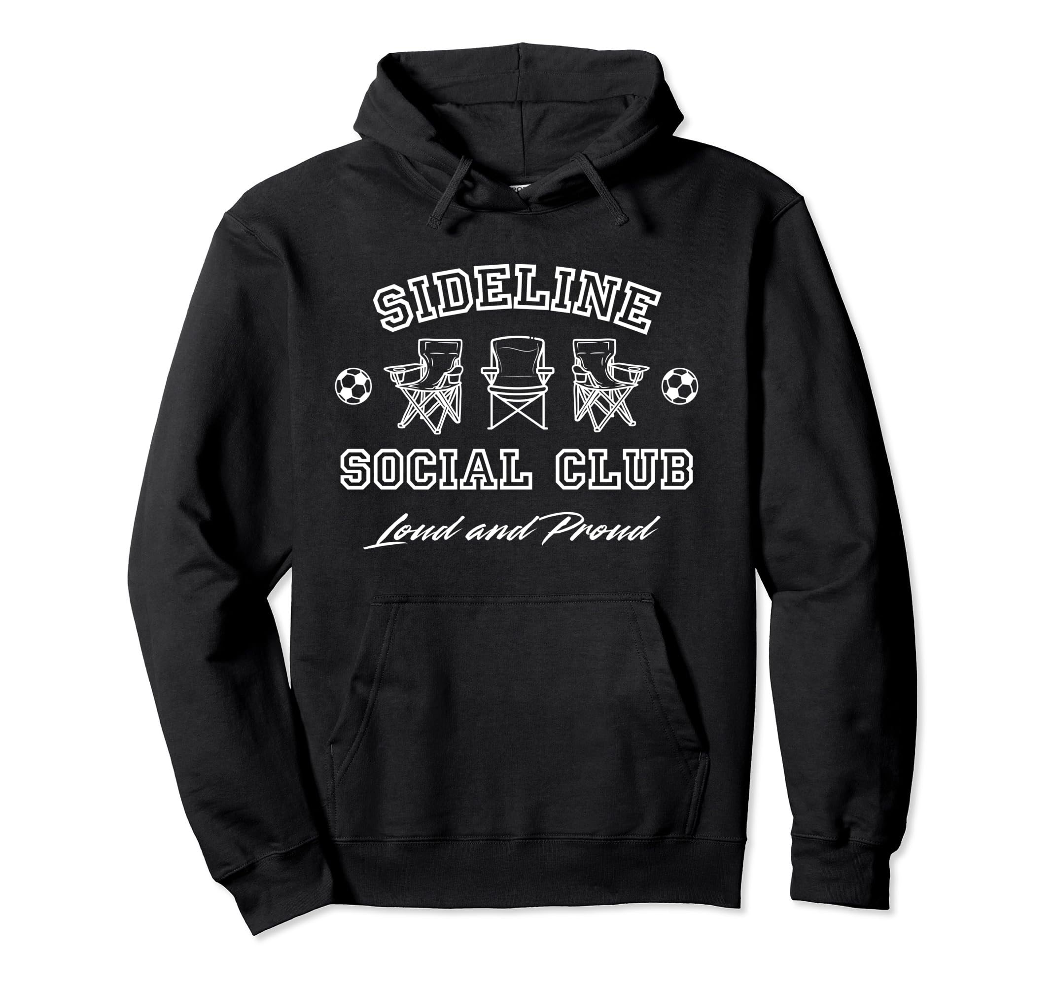 Sideline Social Club Soccer Parents Hoodie - Minimalist Print Men Women - T-Shirt, Sweatshirt, Hoodie