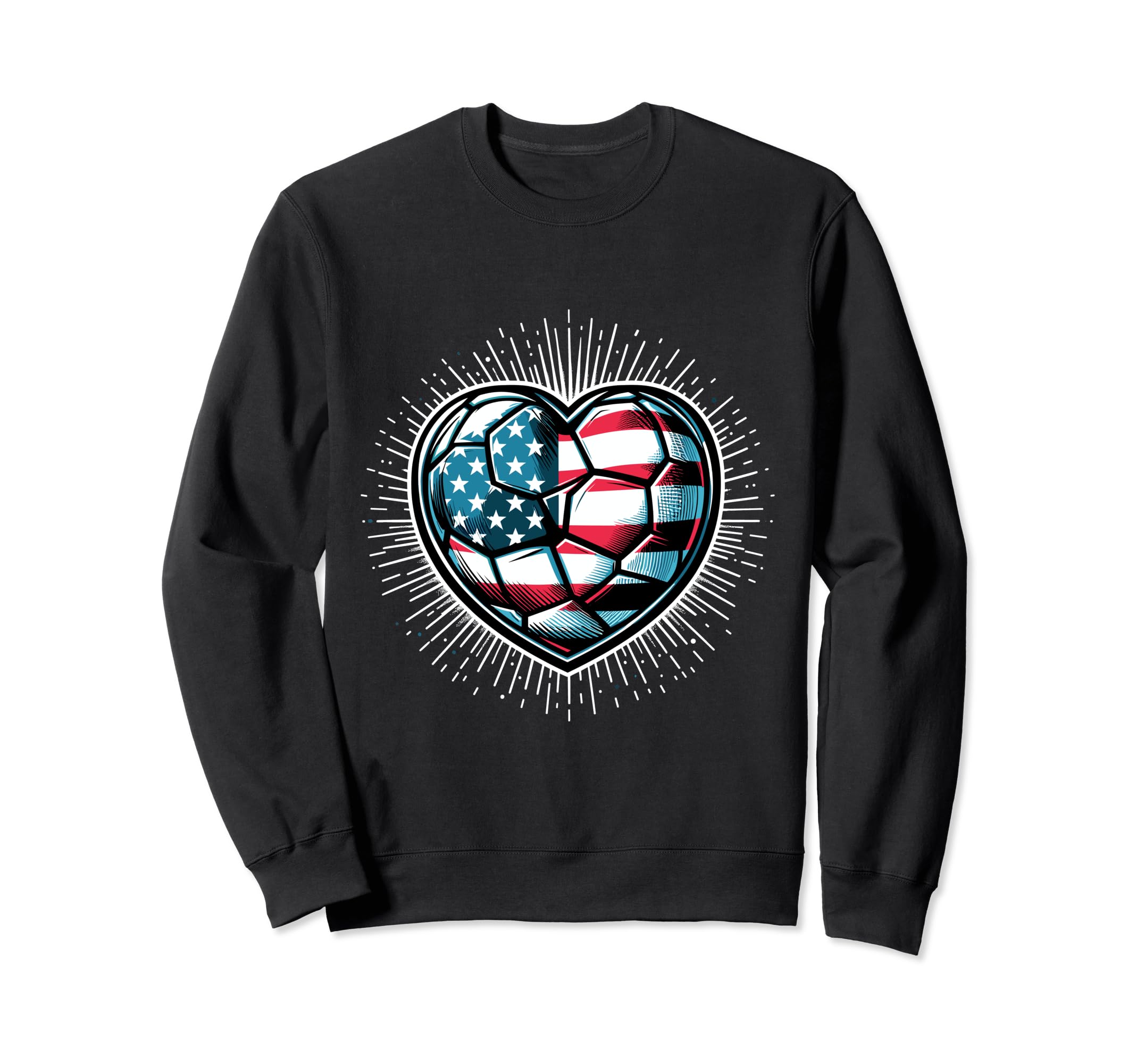 Soccer American Us Flag 4Th July Sweatshirt - Unique Graphic Men Women - T-Shirt, Sweatshirt, Hoodie