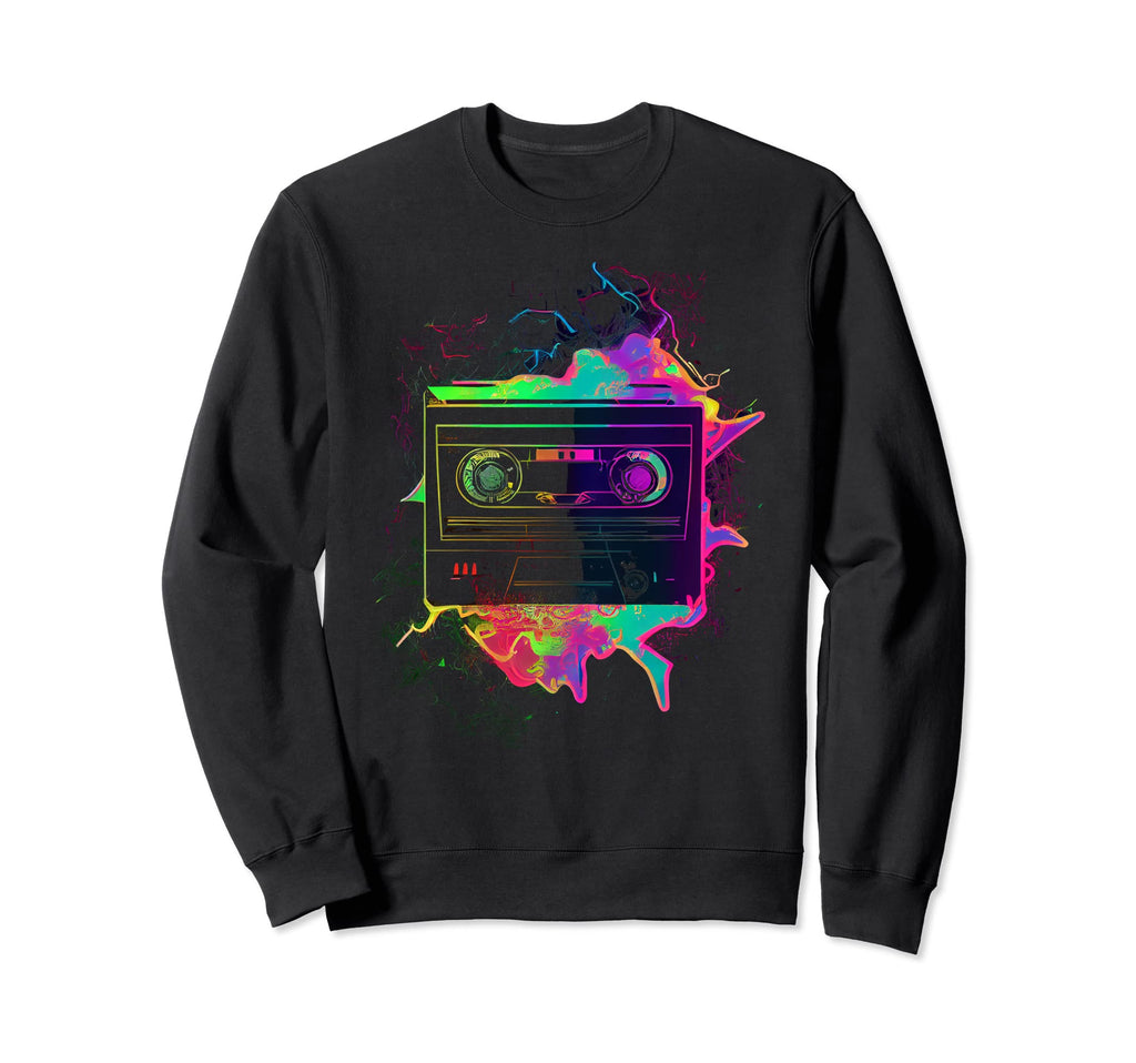 80S Cassettes 80S Music Cassette Sweatshirt - Graphic Print for Adults - T-Shirt, Sweatshirt, Hoodie