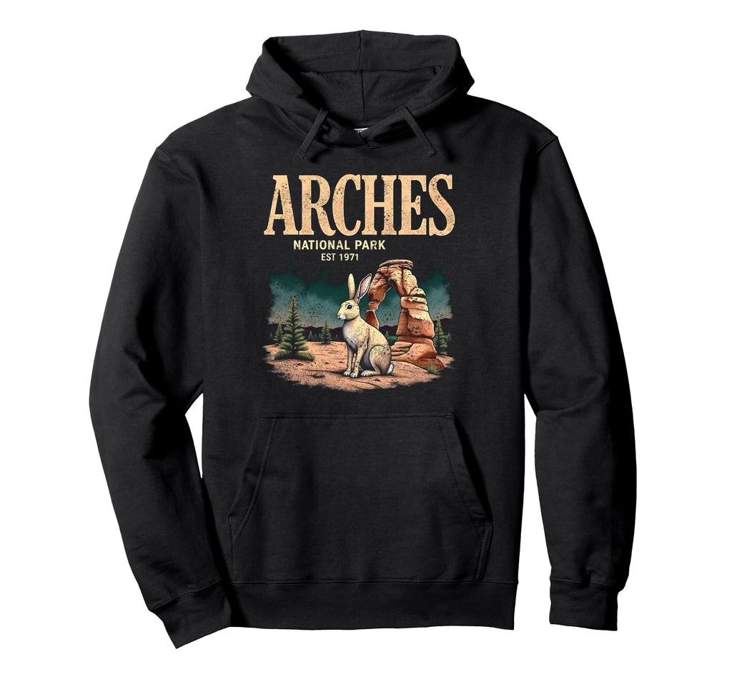 Arches Np Rabbit National Park Utah Red Hoodie - Aesthetic Graphic Unisex - T-Shirt, Sweatshirt, Hoodie
