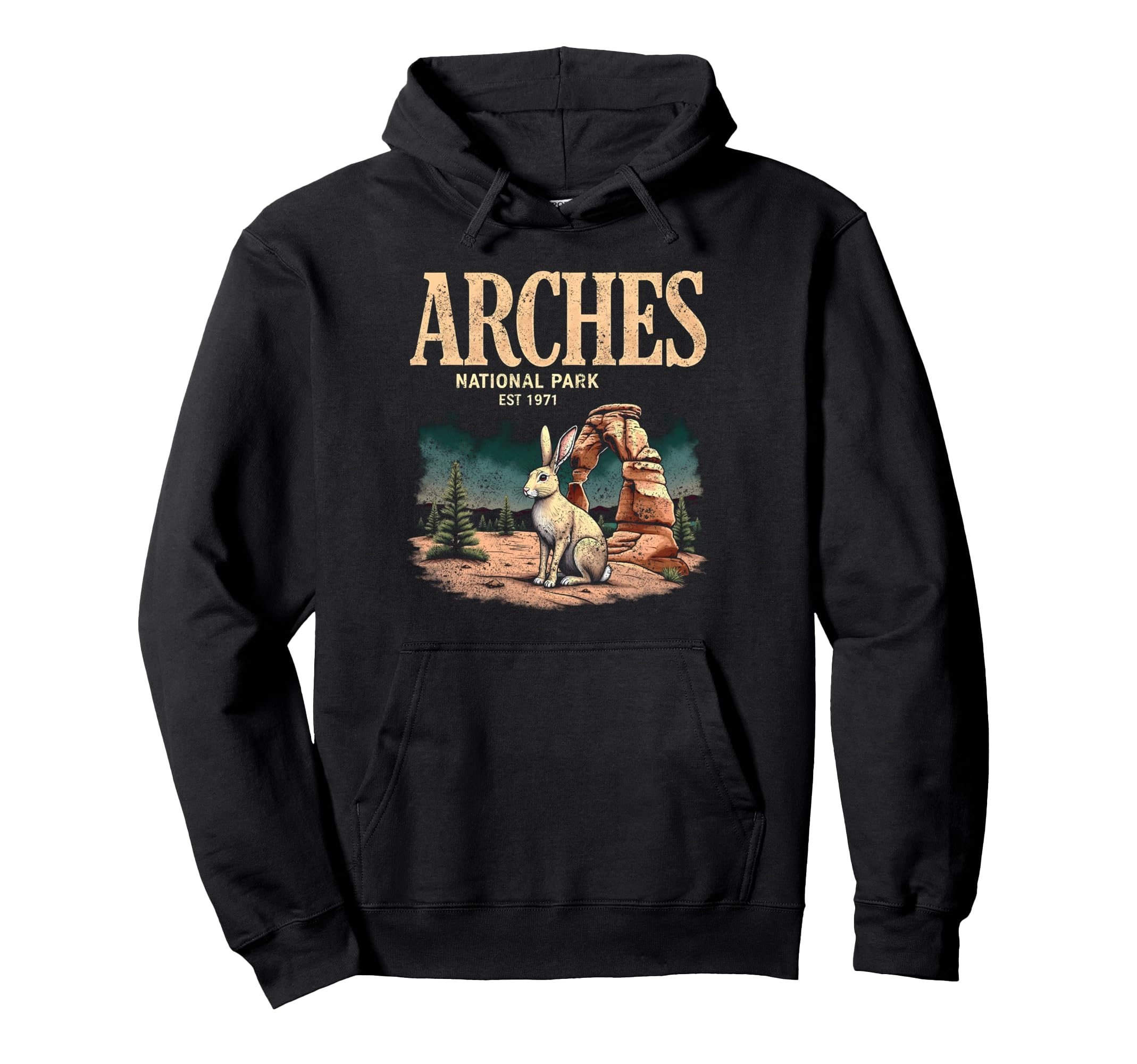 Arches Np Rabbit National Park Utah Red Hoodie - Aesthetic Graphic Unisex - T-Shirt, Sweatshirt, Hoodie