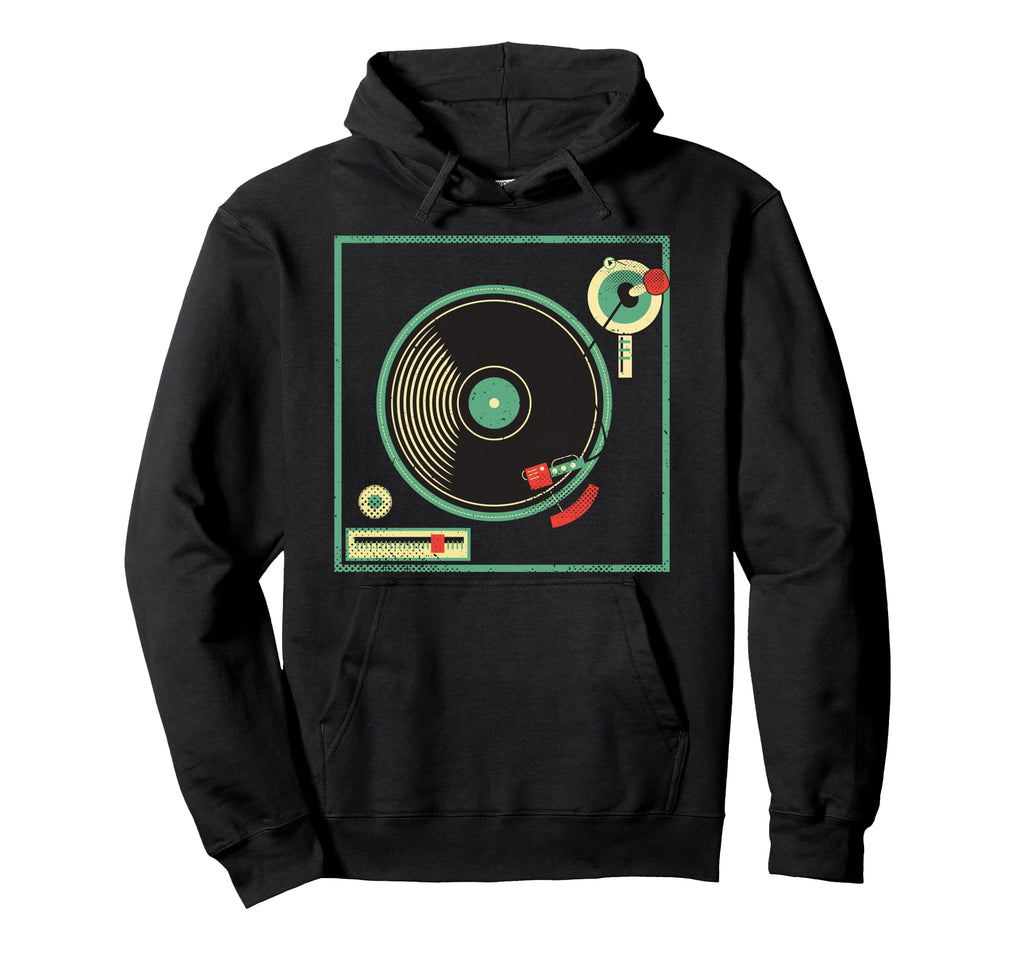 Old Record Player Vinyl Music Lover Hoodie - Streetwear Style for Adults - T-Shirt, Sweatshirt, Hoodie