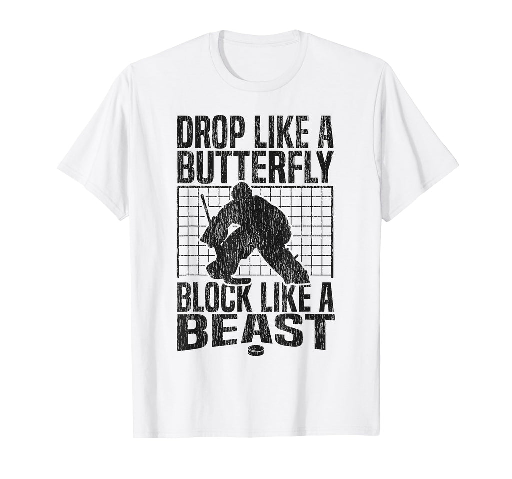 Ice Hockey Goalie Goalkeeper Drop T-Shirt - Custom Art Print Men Women - T-Shirt, Sweatshirt, Hoodie