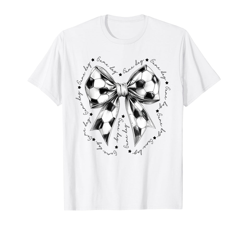 Preppy Game Day Soccer Coquette Bow T-Shirt - Graphic Print Men Women - T-Shirt, Sweatshirt, Hoodie