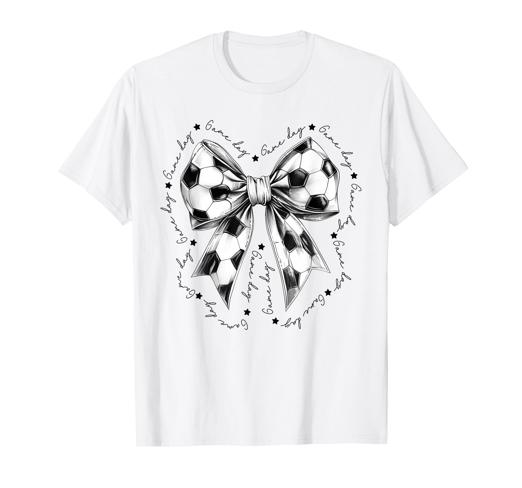 Preppy Game Day Soccer Coquette Bow T-Shirt - Graphic Print Men Women - T-Shirt, Sweatshirt, Hoodie