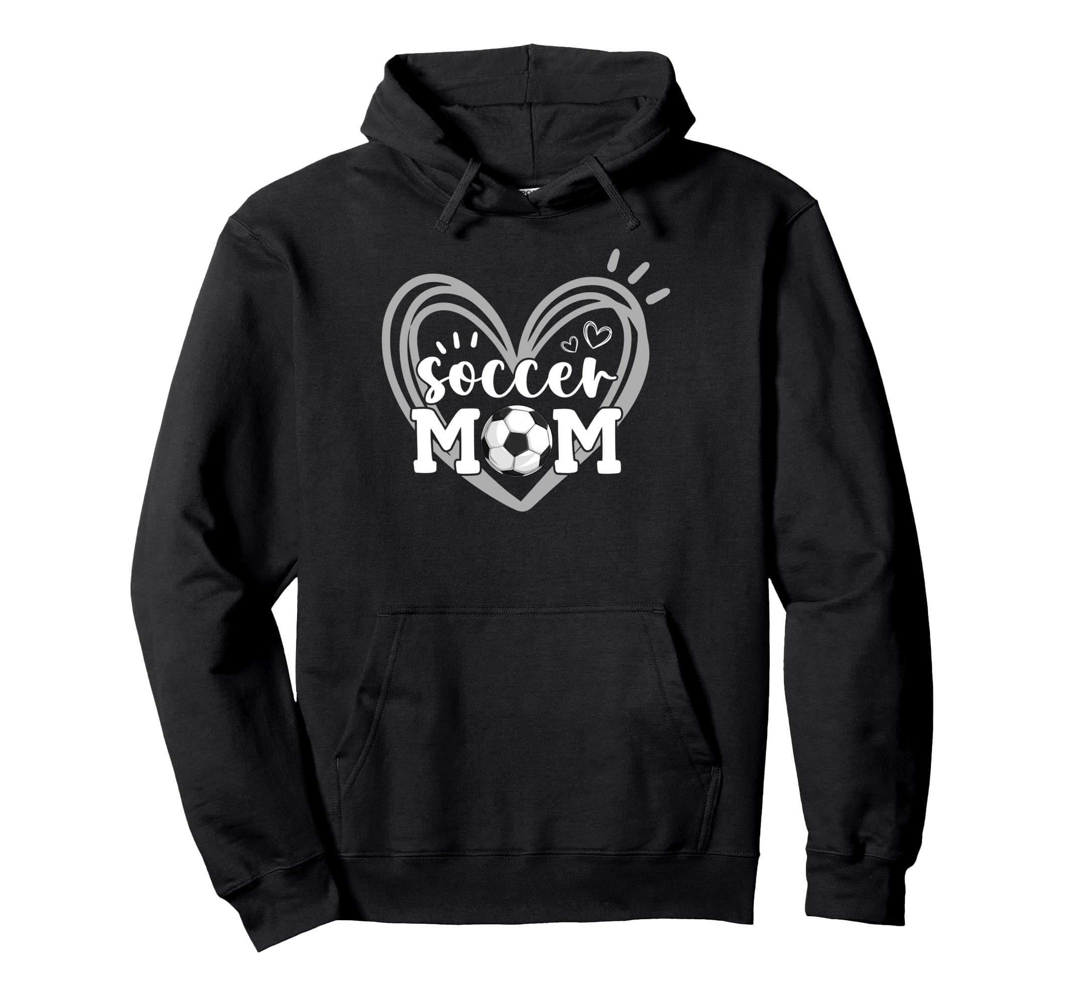 Funny Soccer Mom Heart Soccer Mama Hoodie - Minimalist Print Men Women - T-Shirt, Sweatshirt, Hoodie