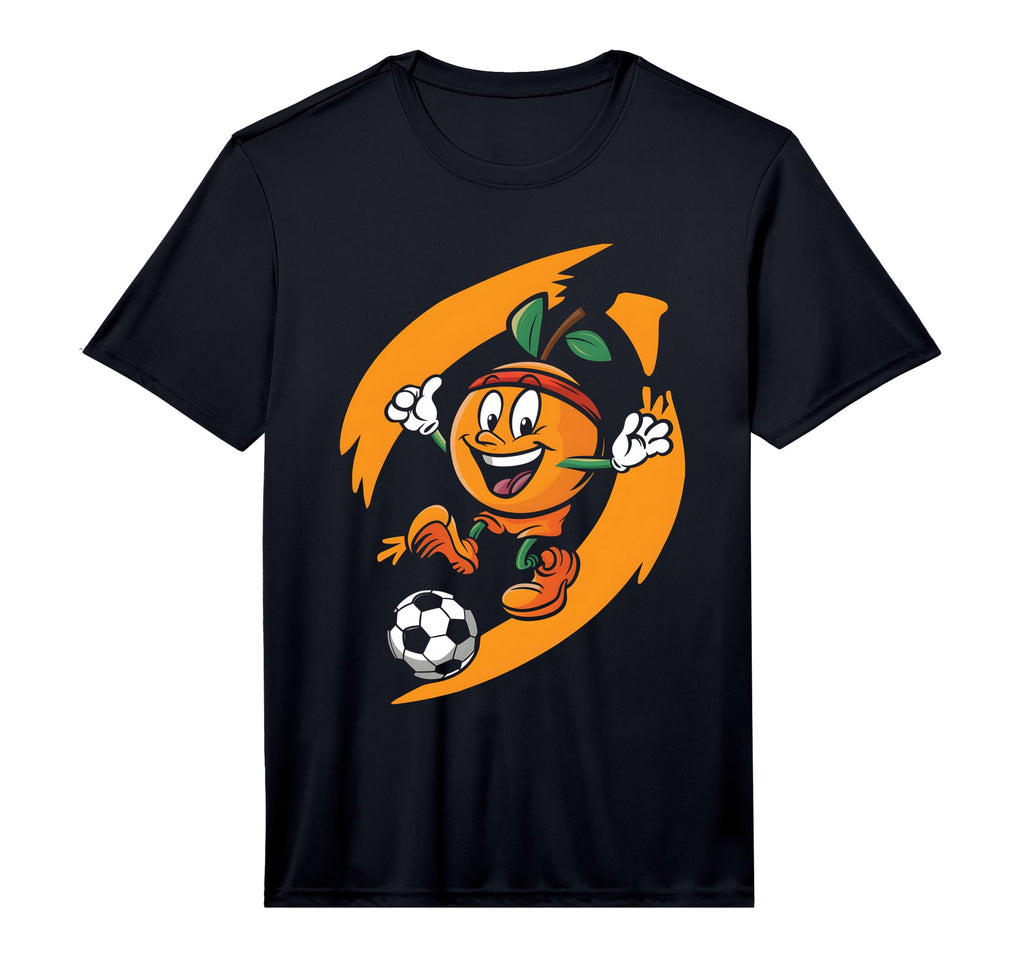 Orange Playing Soccer Performance T-Shirt - Novelty Apparel Men Women - T-Shirt, Sweatshirt, Hoodie