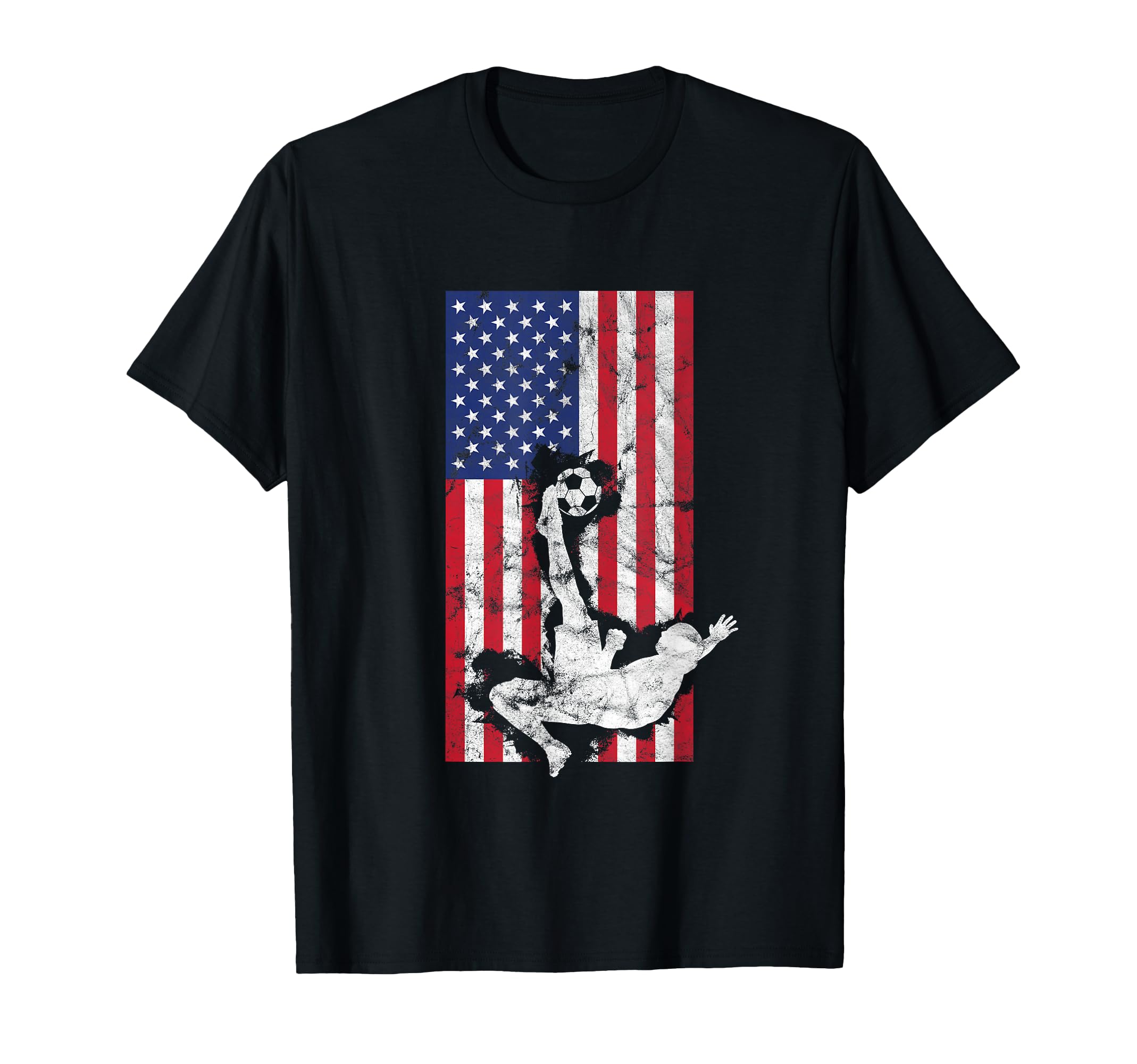 Patriotic Soccer Player Bicycle Kick T-Shirt - Aesthetic Graphic for Adults - T-Shirt, Sweatshirt, Hoodie