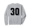Number 30 Backside 80S 90S Team Sweatshirt - Graphic Print for Adults - T-Shirt, Sweatshirt, Hoodie