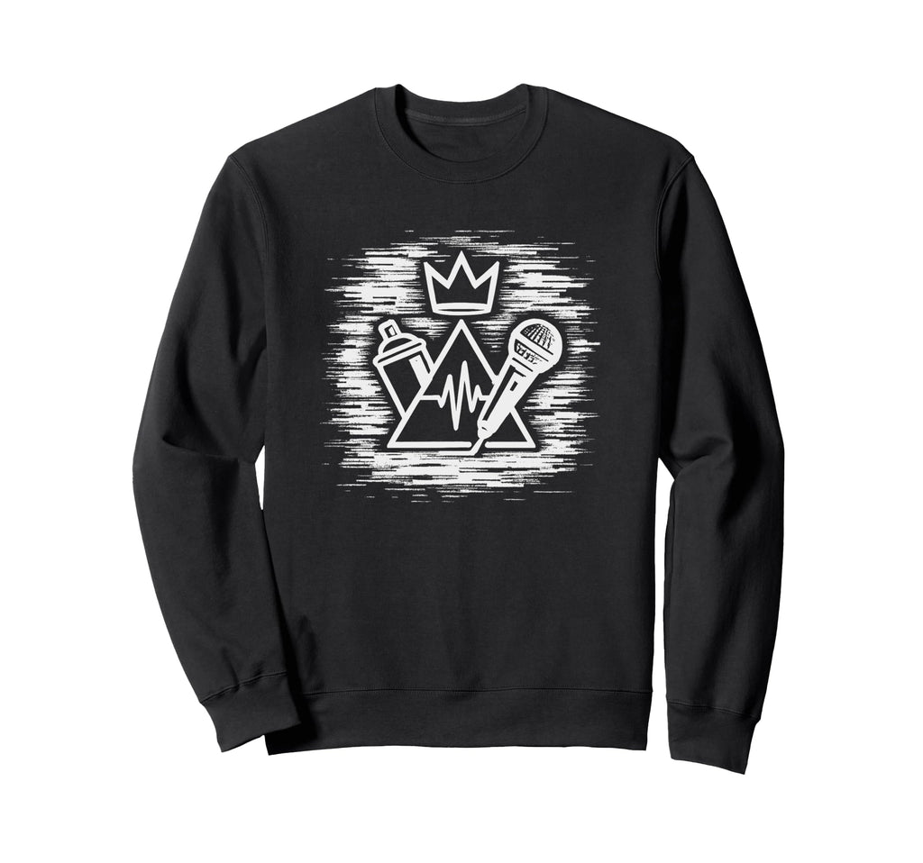Crowned Flow Mic Old School Beats Sweatshirt - Unique Graphic for Adults - T-Shirt, Sweatshirt, Hoodie