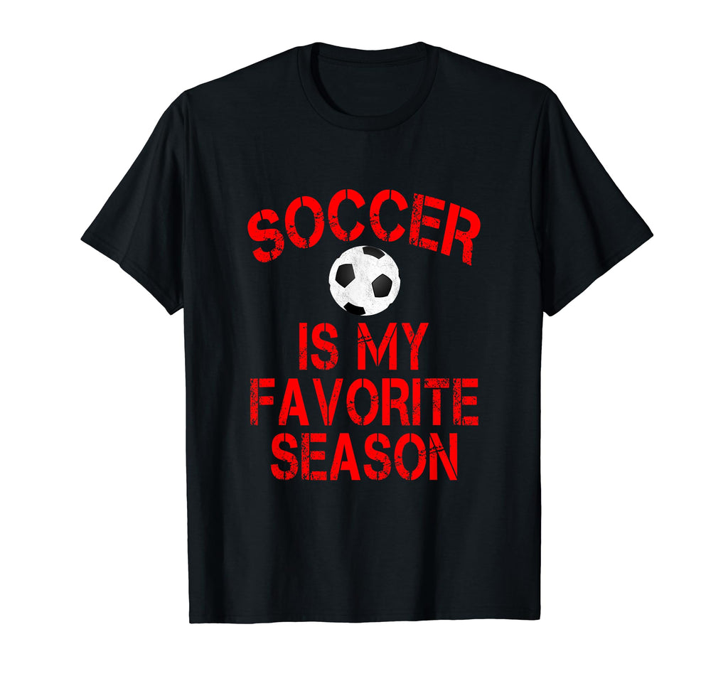 Soccer Is My Favorite Season Red T-Shirt - Aesthetic Graphic Unisex - T-Shirt, Sweatshirt, Hoodie