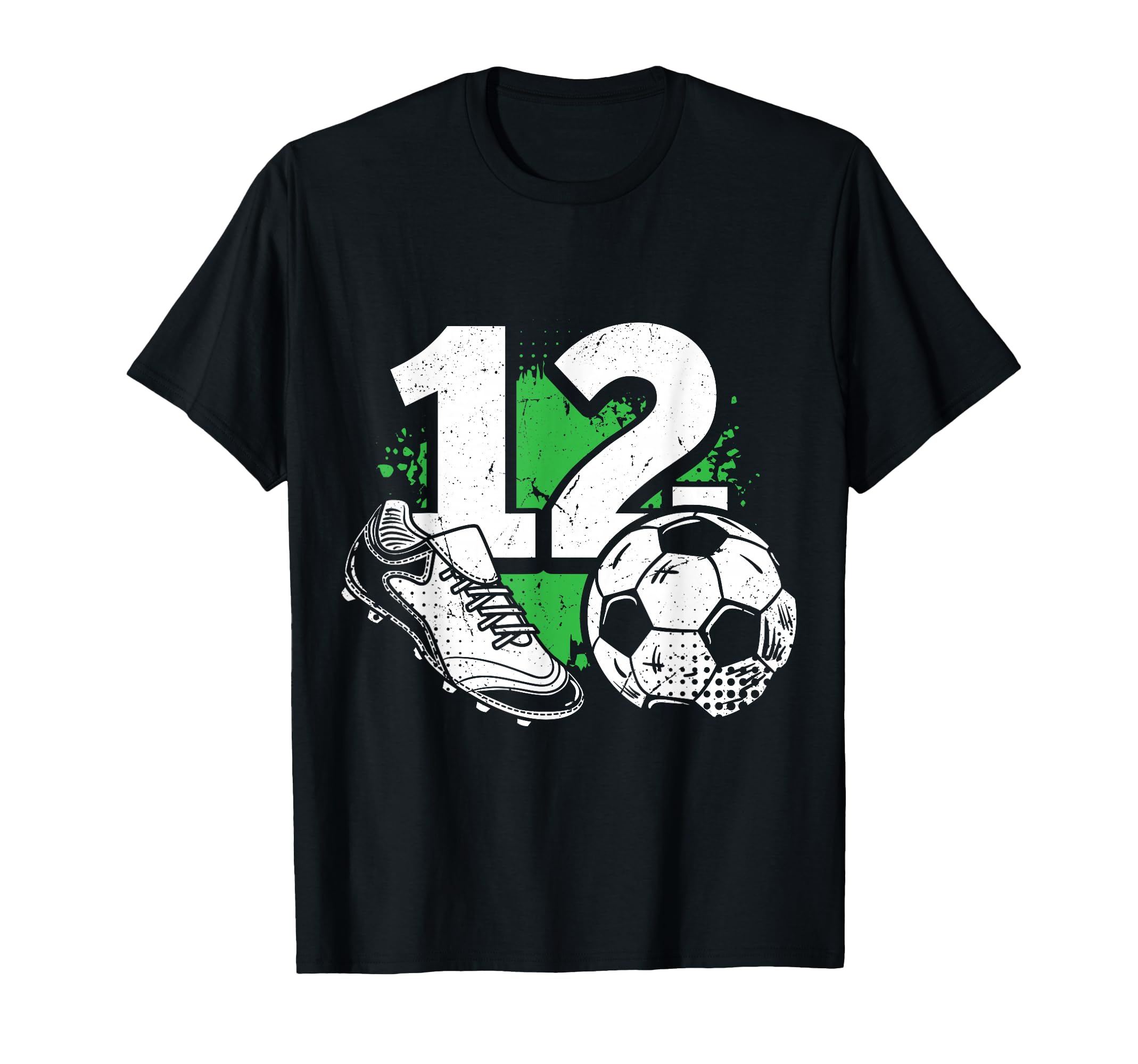 12Th Birthday Soccer Player Football 12 T-Shirt - Aesthetic Graphic Unisex - T-Shirt, Sweatshirt, Hoodie
