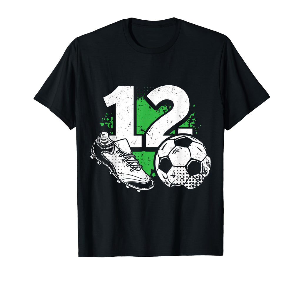 12Th Birthday Soccer Player Football 12 T-Shirt - Custom Art Print Unisex - T-Shirt, Sweatshirt, Hoodie