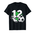 12Th Birthday Soccer Player Football 12 T-Shirt - Custom Art Print Unisex - T-Shirt, Sweatshirt, Hoodie