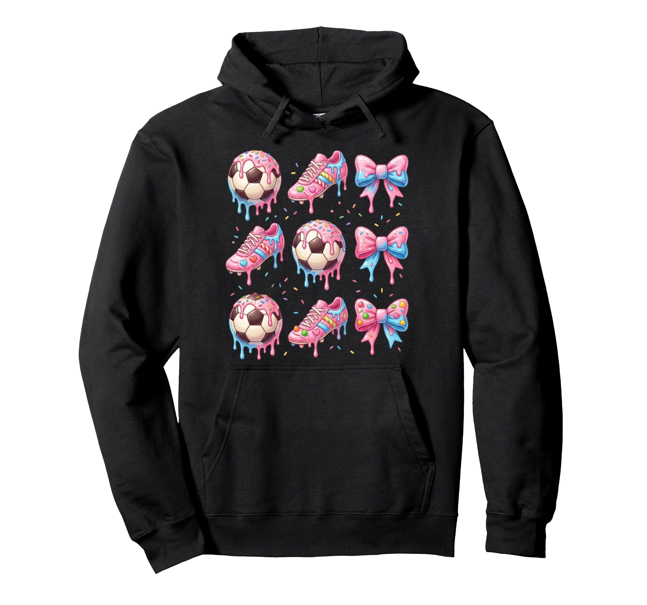 Soccer Lovers Ice Cream Drip Soccer Hoodie - Aesthetic Graphic Unisex - T-Shirt, Sweatshirt, Hoodie