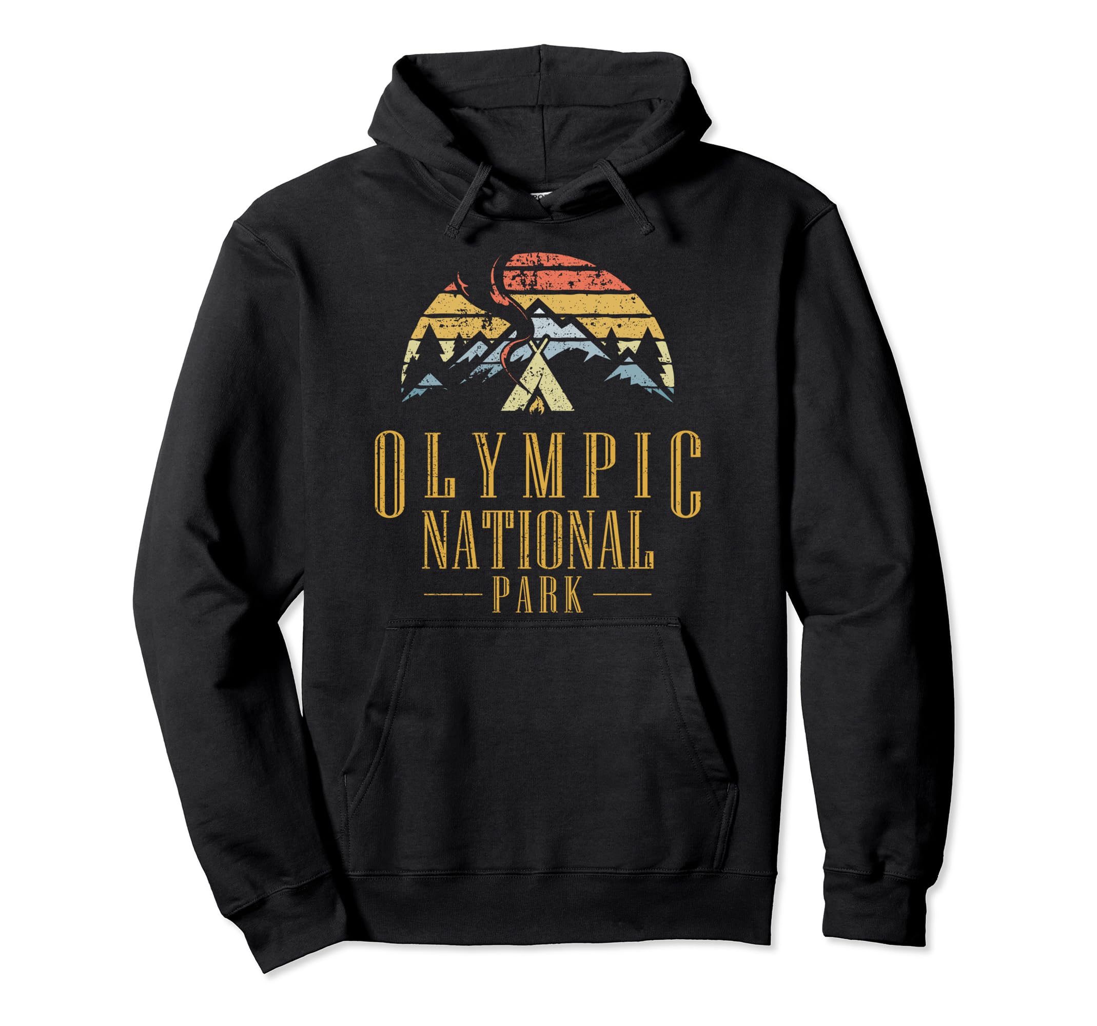 Olympic National Park Campfire Hoodie - Trendy Graphic for Adults - T-Shirt, Sweatshirt, Hoodie