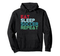 Football Football Player Eat Sleep Hoodie - Custom Art Print Men Women - T-Shirt, Sweatshirt, Hoodie