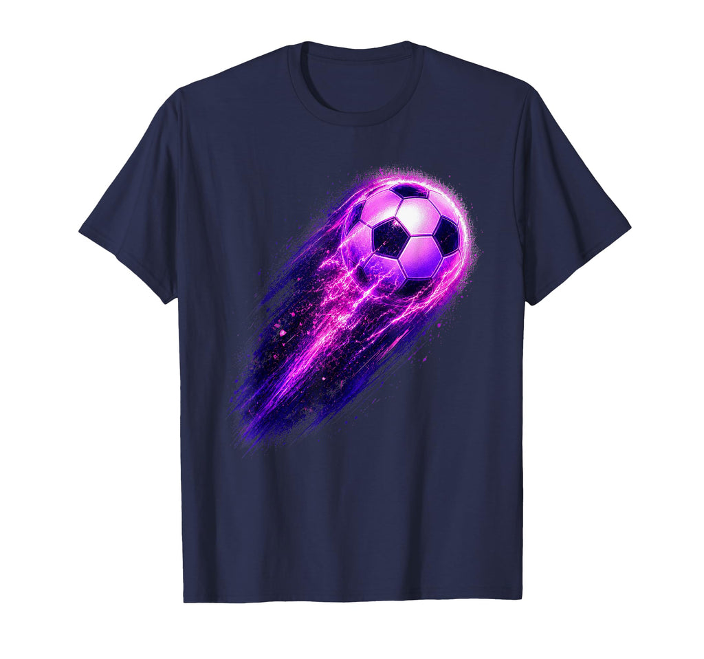 Retrowave Soccer Ball Futuristic T-Shirt - Casual Everyday Wear for Adults - T-Shirt, Sweatshirt, Hoodie