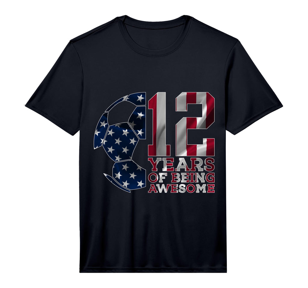 12 Years Being Awesome Soccer 12Th T-Shirt - Custom Art Print for Adults - T-Shirt, Sweatshirt, Hoodie