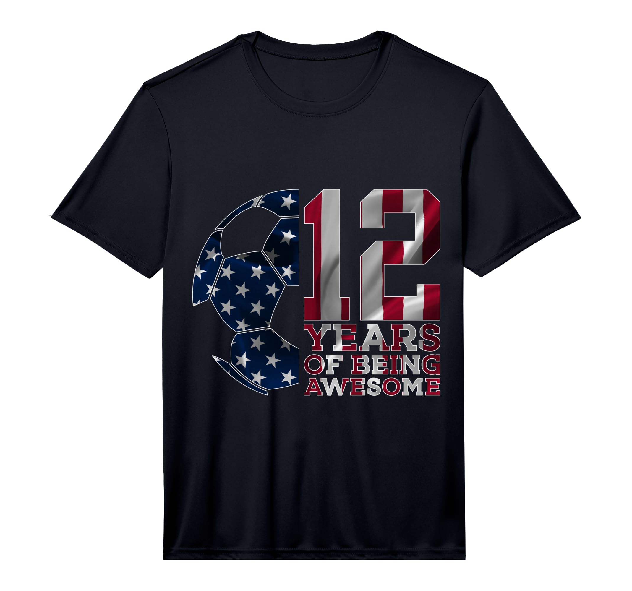 12 Years Being Awesome Soccer 12Th T-Shirt - Custom Art Print for Adults - T-Shirt, Sweatshirt, Hoodie