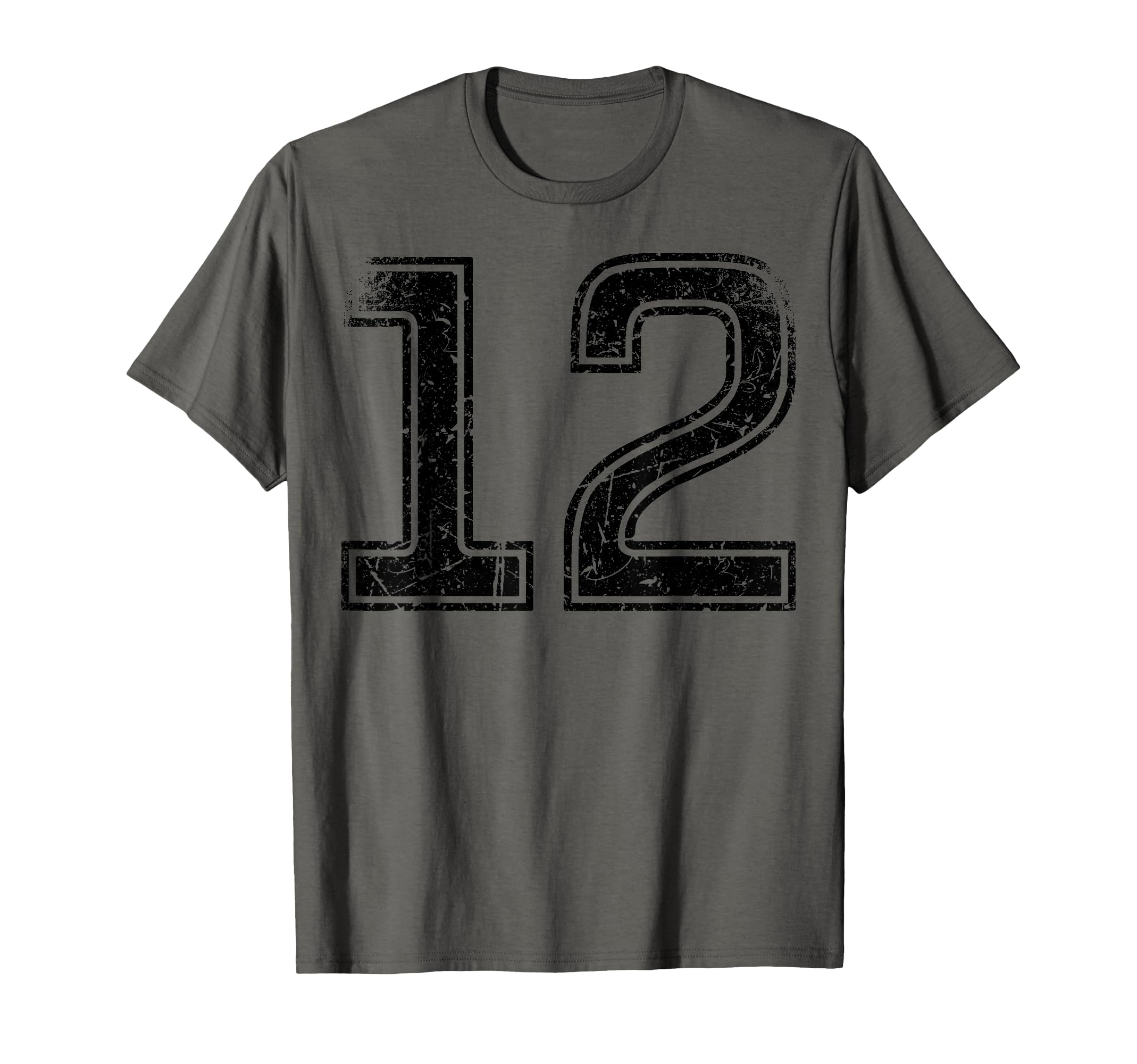 Black Sport Team Number 12 T-Shirt - Fun Novelty Design Men Women - T-Shirt, Sweatshirt, Hoodie