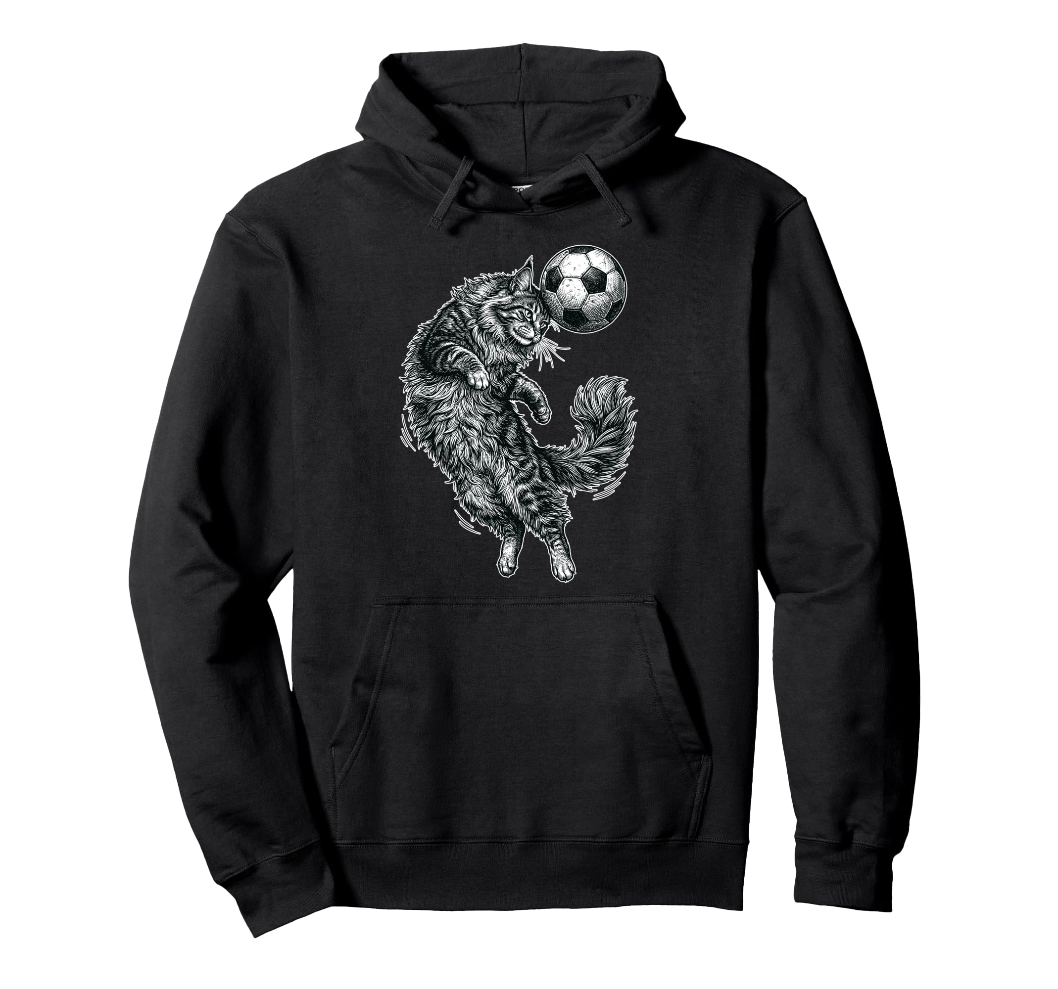 Soccer Cat Acrobat Feline Football Hero Hoodie - Novelty Apparel Men Women - T-Shirt, Sweatshirt, Hoodie
