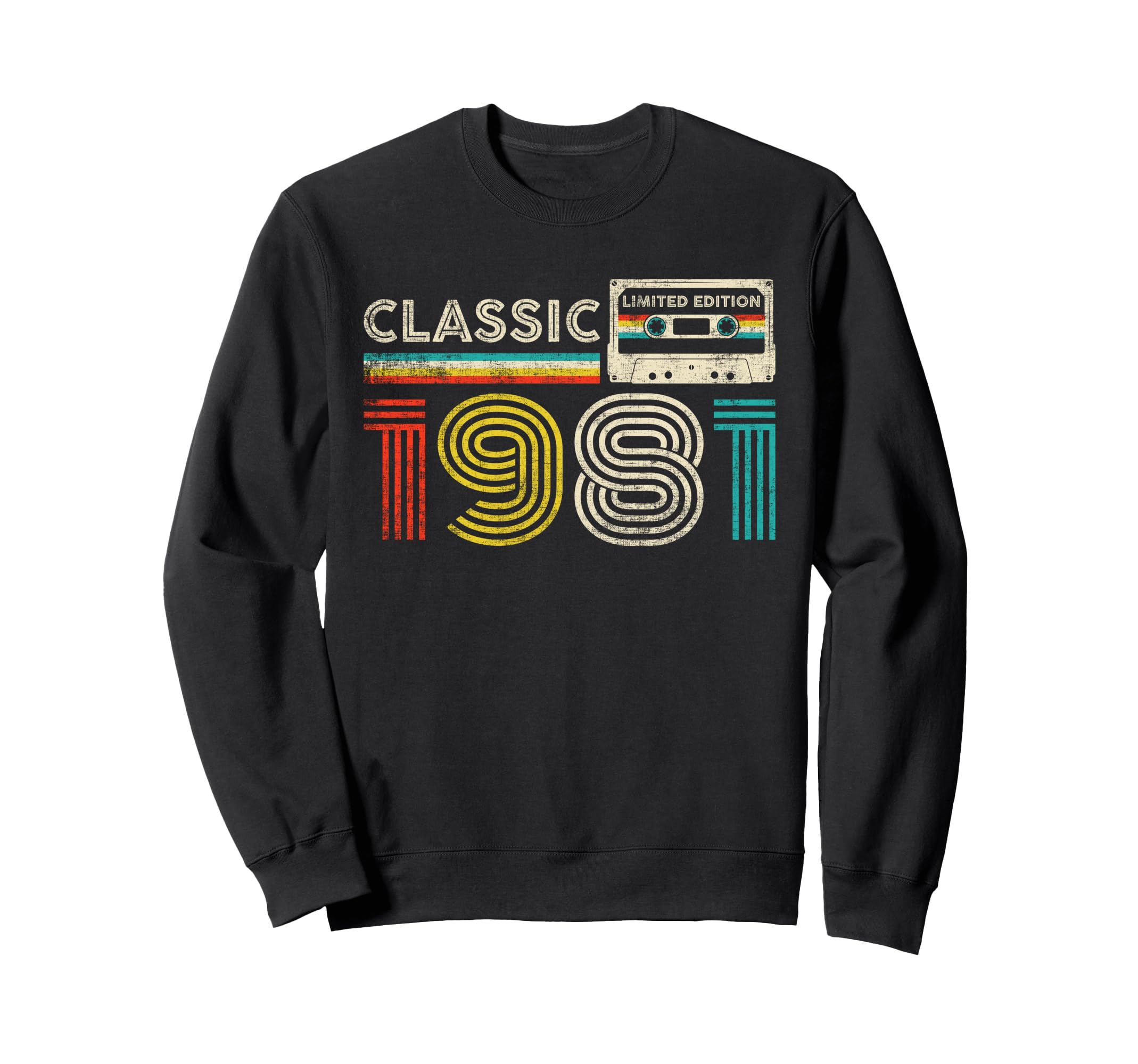 1981 1981 Cassette Tape Sweatshirt - Casual Everyday Wear Men Women - T-Shirt, Sweatshirt, Hoodie