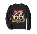 Route 66 Desert Scene Red Car Sweatshirt - Aesthetic Graphic Unisex - T-Shirt, Sweatshirt, Hoodie
