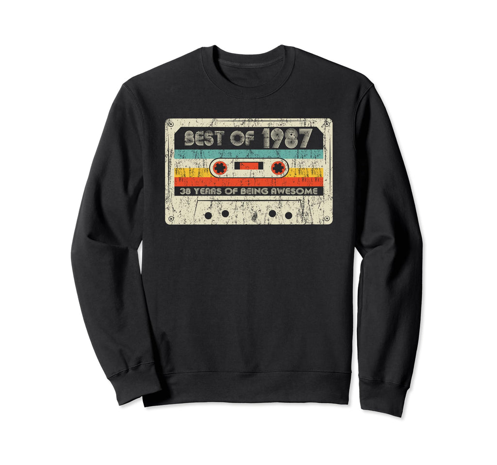 Best 1987 1987 Birthday Cassette Tape Sweatshirt - Graphic Print for Adults - T-Shirt, Sweatshirt, Hoodie