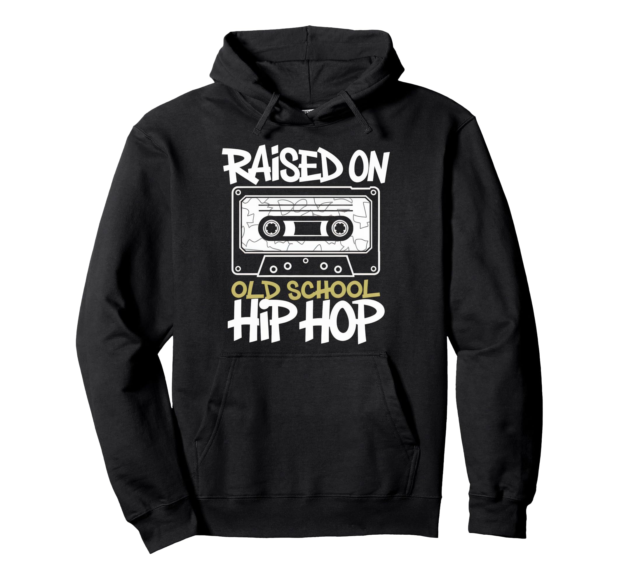 Raised Old School Hip Hop Cassette Graffiti Hoodie - Unique Graphic Unisex - T-Shirt, Sweatshirt, Hoodie
