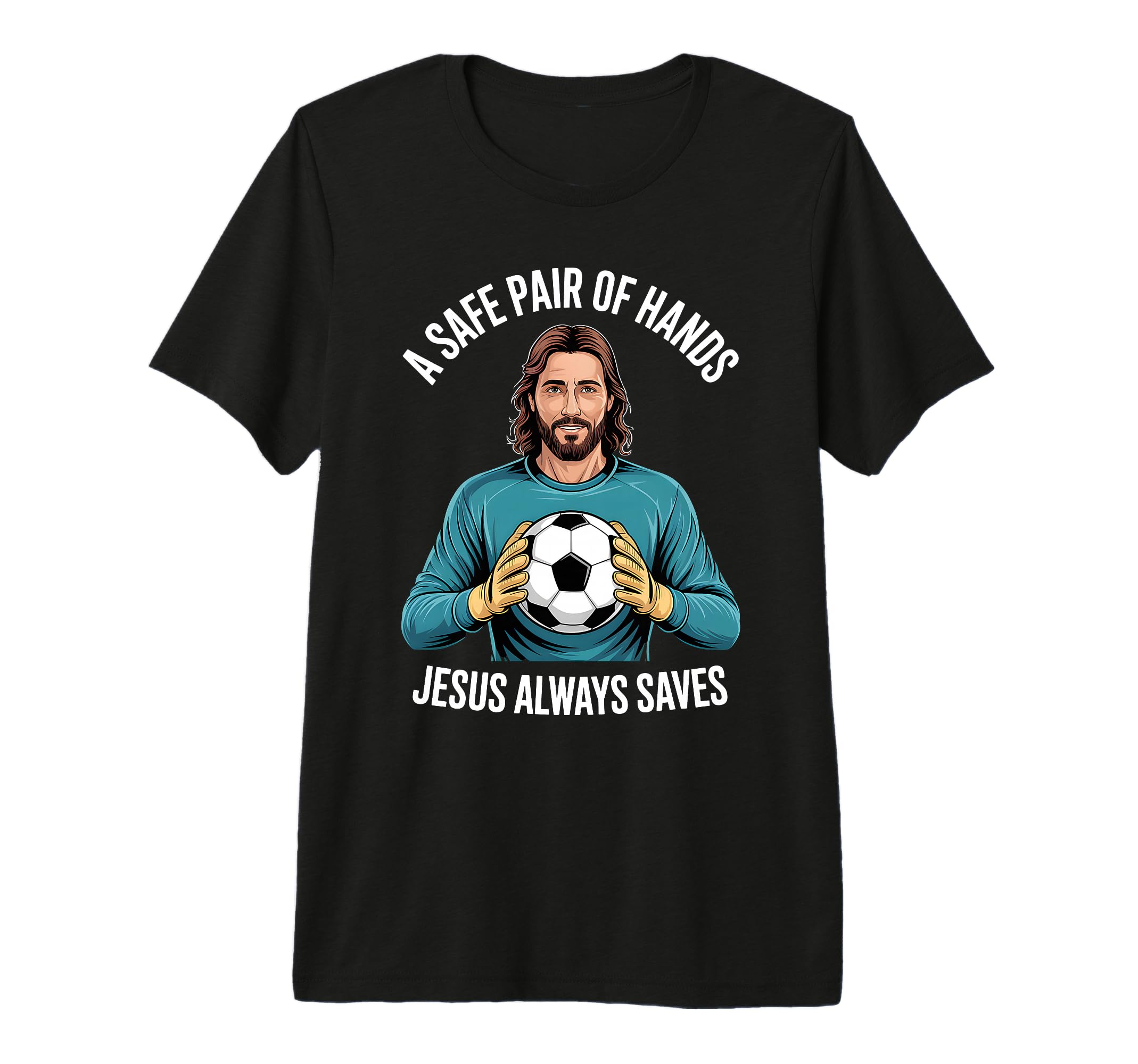 Funny Jesus Football Soccer T-Shirt - Custom Art Print for Adults - T-Shirt, Sweatshirt, Hoodie