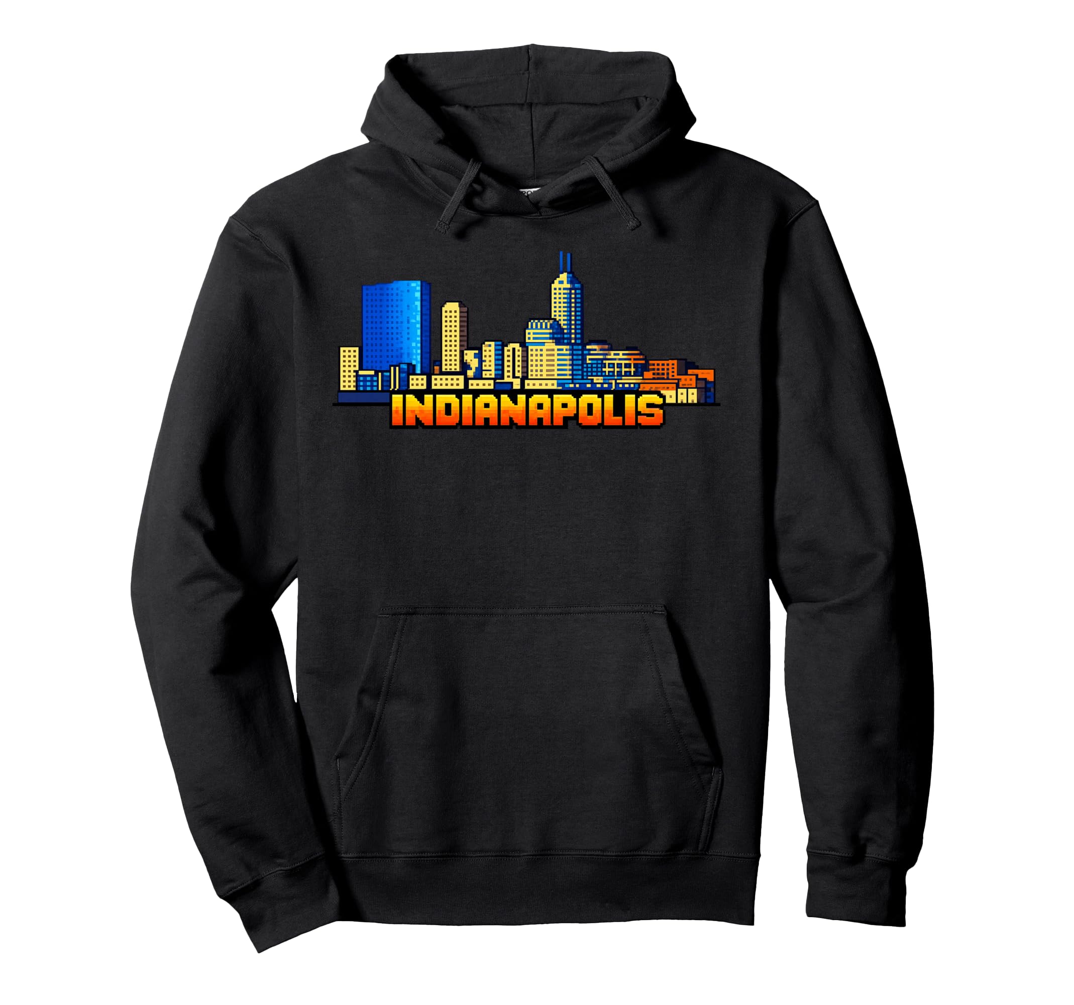 Indianapolis 8 Bit Video Arcade Gamer Hoodie - Unique Graphic Unisex - T-Shirt, Sweatshirt, Hoodie
