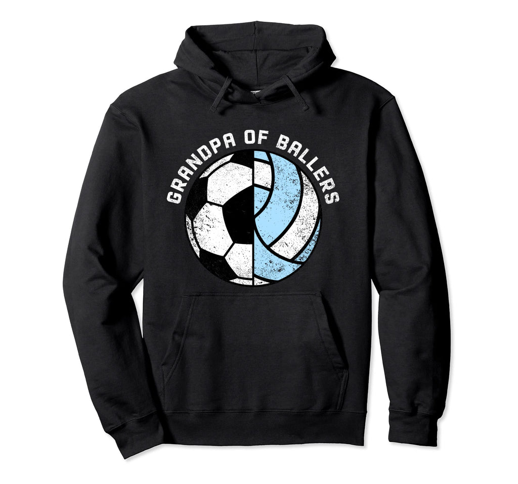 Grandpa Ballers Funny Soccer Hoodie - Fun Novelty Design for Adults - T-Shirt, Sweatshirt, Hoodie