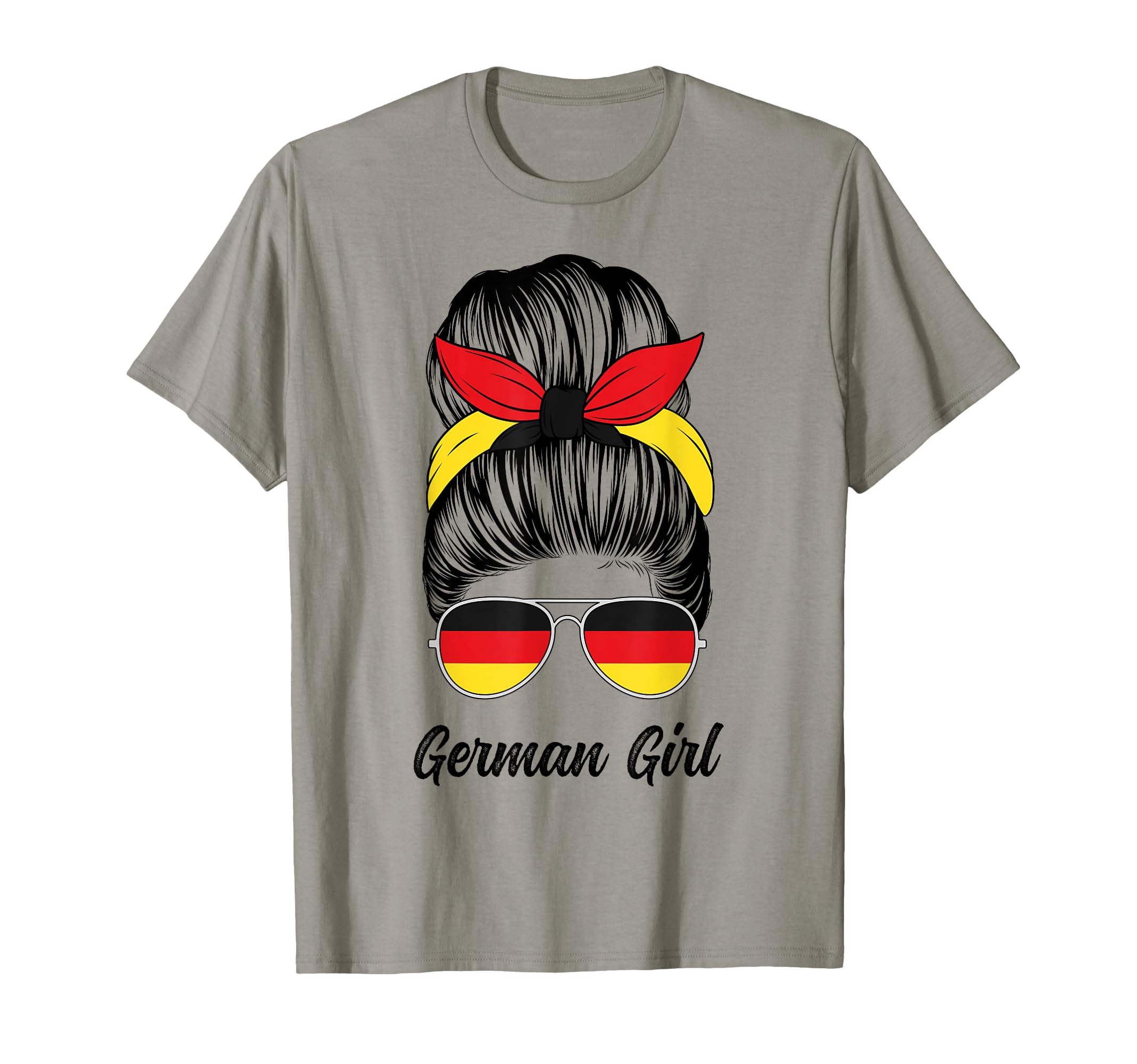 German Messy Bun Germany Flag T-Shirt - Graphic Print Men Women - T-Shirt, Sweatshirt, Hoodie